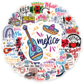 50/100PCS Small Fresh Music Graffiti Stickers Luggage Stationery Phone Guitar Cups Waterproof Text Stickers