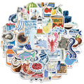 50PCS Sailing Graffiti Stickers DIY Luggage Skateboard Water Cup Manual Laptop Waterproof Stickers Toy