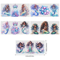 5 Sheets Mermaid UV DTF Glass Cup Wrap Transfer Stickers, DTF Transfer Stickers, Waterproof Wipe-Off Transfer Stickers