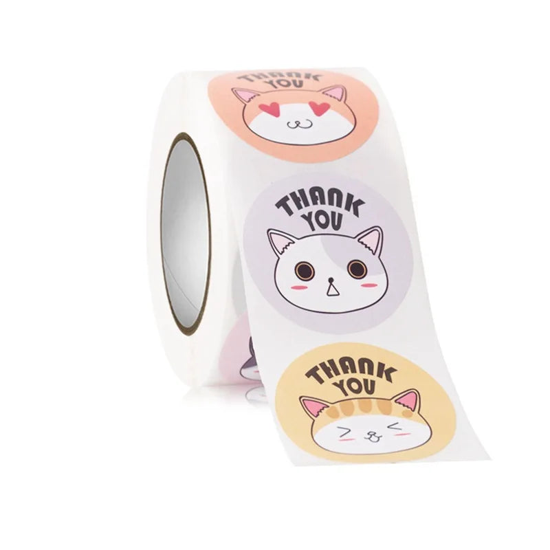 500Pcs/Roll Cartoon Animals Reward Stickers 2.5cm/1.0'' Diy Adorn Gifts Decoration Graffiti Game Art Labels Learning Rewards