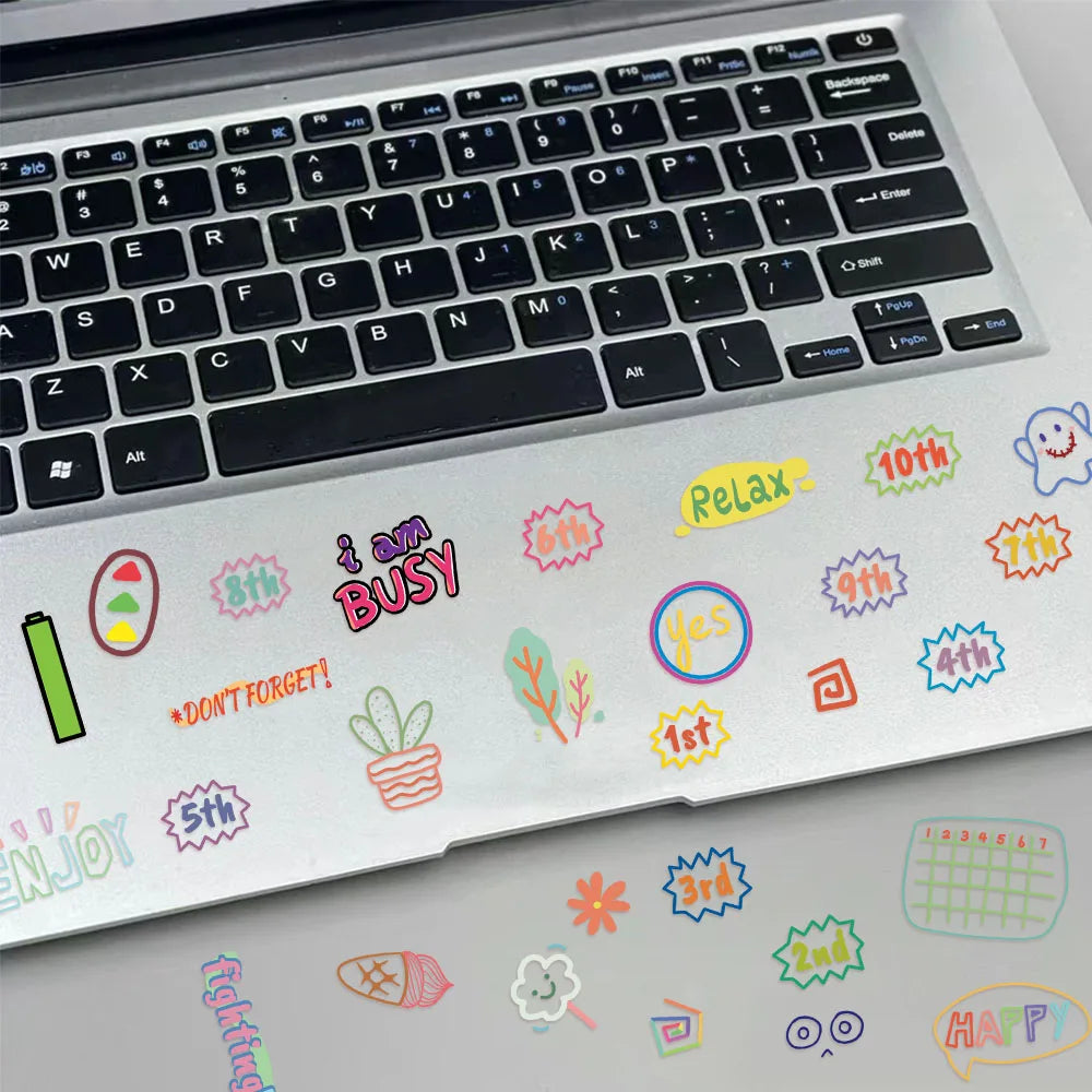8PCS Hand drawn Element Plan Side Graffiti Stickers Fun Stickers DIY Phone Case Laptop Water Cup Computer Toy Stickers
