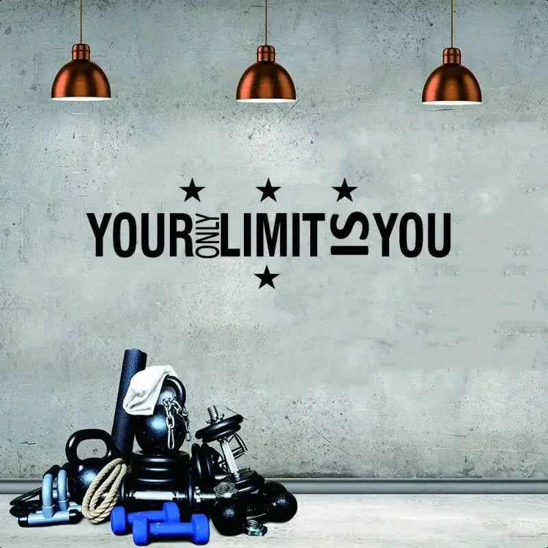 Breakthrough Self Wall Decal - "Your Only Limit is You" Motivational Quote Sticker - Large 11"x36" Black & Inspirational PVC Rem