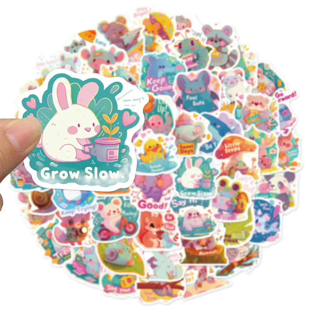 50PCS Dopamine Cartoon Animal Series Reward Creative Decorative Stickers DIY Phone Case Luggage Tablet Decorative Stickers