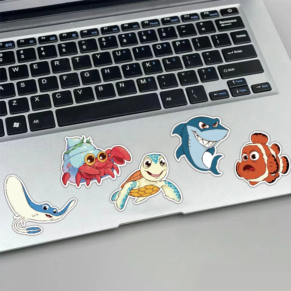 8PCS Cartoon Ocean Fish Animal Face Changing Graffiti Stickers Fun Stickers DIY Phone Case Laptop Water Cup Computer Toy Sticker