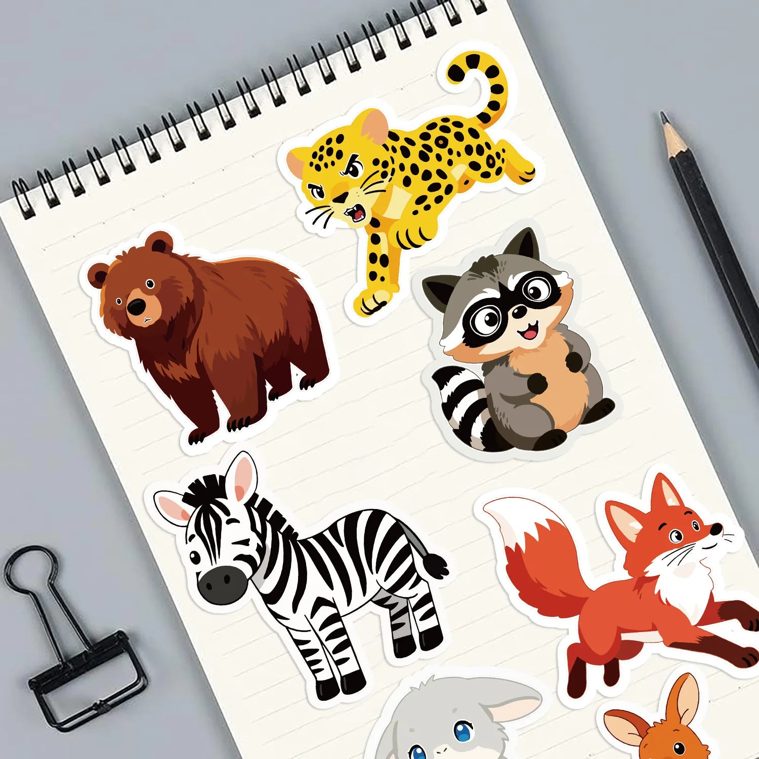 8/16/24PCS Puzzle Stickers Cute Cartoon Animals Make a Face Stickers DIY Handicrafts Stationery Stickers