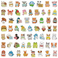 60/120PCS Cartoon Animal Inspiration English Graffiti Stationery Decoration Stickers Luggage Scooter Stickers