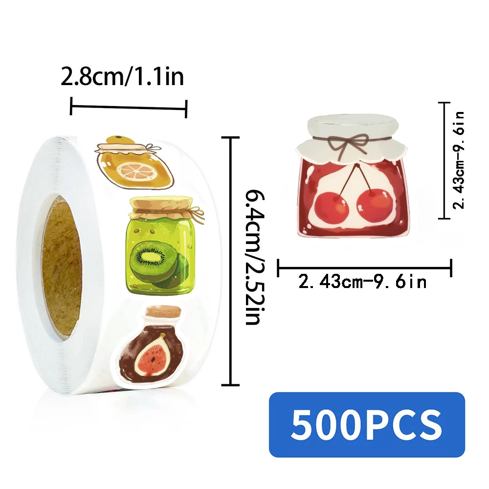 500PCS Jam jar Roll Adhesive Sticker Motorcycle Skateboard Art Coffee Living Luggage Phone Cool Waterproof Phone Laptop Decals