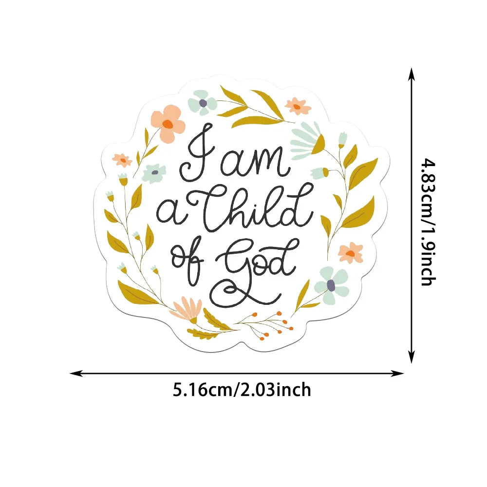 50/200PCS Bible Quote Sticker Packs for Decoration Pad Suitcases Phone DIY waterproof Kids Notebook Stationary tickers