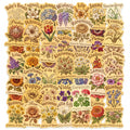 50/100 Pcs Vintage Floral Kraft Paper Style Stickers Aesthetic Waterproof DIY for Phone Suitcase Scrapbook Laptop Creative Decal