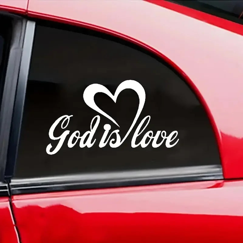 God Is Love With Heart Car Or Truck Window Laptop Decal Sticker, Vinyl Decal, Sticker For Cars, Windows, Laptops And More