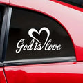 God Is Love With Heart Car Or Truck Window Laptop Decal Sticker, Vinyl Decal, Sticker For Cars, Windows, Laptops And More