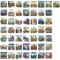 50PCS Travel Postcards Graffiti Stickers Motorcycle Laptop Art Picture Notebook Luggage Skateboard Phone Waterproof Stickers