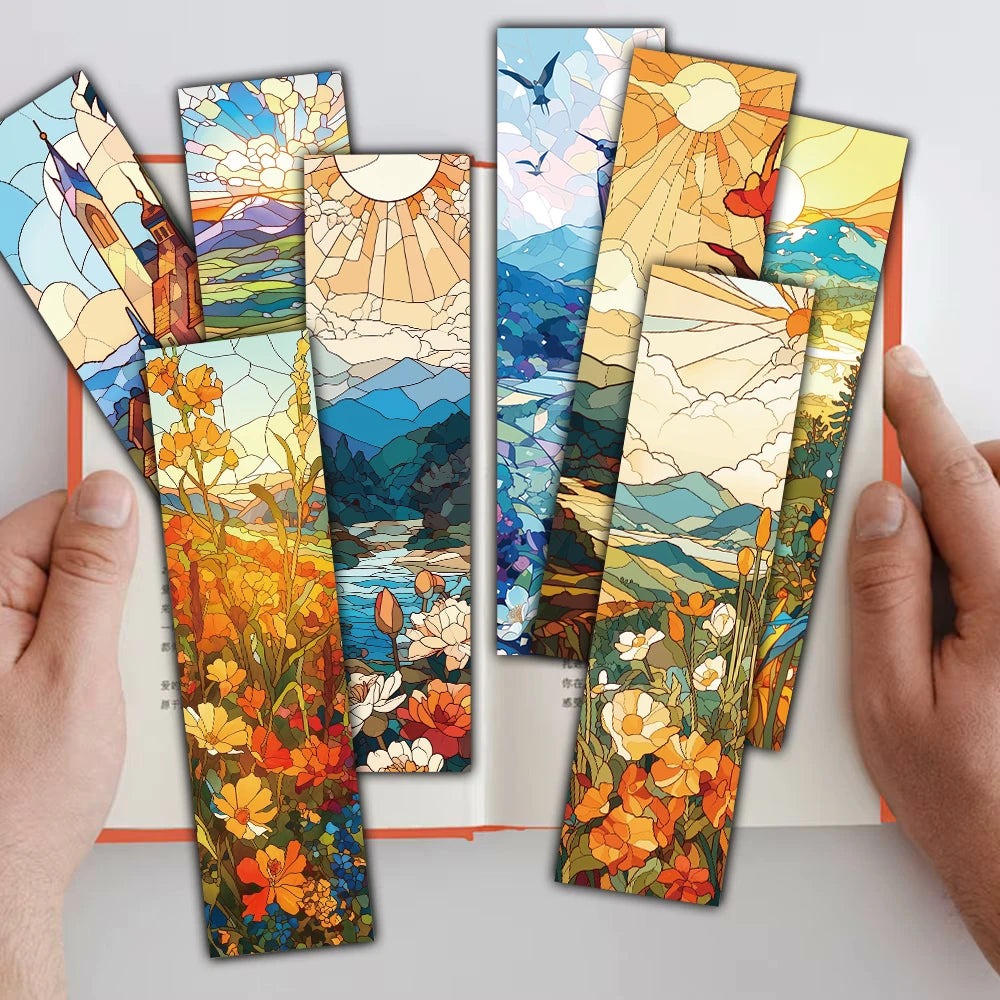 30PCS Velaris Terrasen Lunathion Trio Stained Glass Bookmarks Cartoon Annotations Gift Aesthetic Reading Books Gifts Bookmark