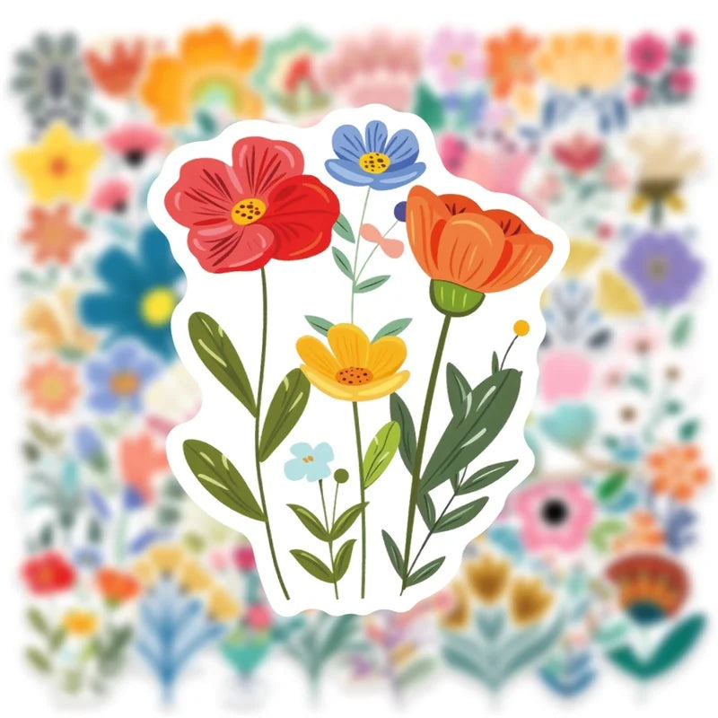 10/30/50PCS Kawaii Nordic Style PVC Sticky Sticker Aesthetic DIY Stationery Decoration Scrapbooking School Supplies for Kids