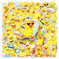 51Pcs Cute Yellow Duck Stickers, Cartoon Waterproof School Supplies Notebook Decals Phone Earphones Fridge Decor Sticker