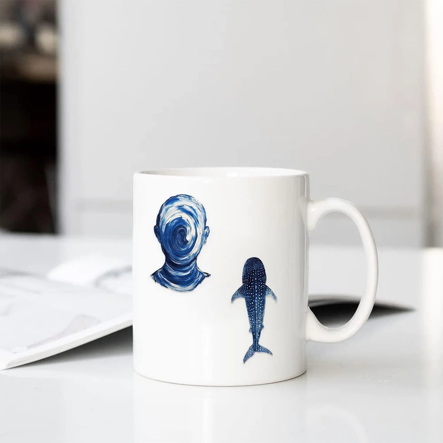 50PCS Blue Space Graffiti Stickers Transparent Waterproof Handbag Material Phone Case Notebook Water Cup Decorative Stickers