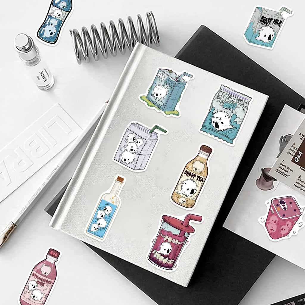 50PCS Cartoon Halloween Food Graffiti Stickers Decorate Guitar Notebook Stationery Luggage DIY Waterproof Stickers