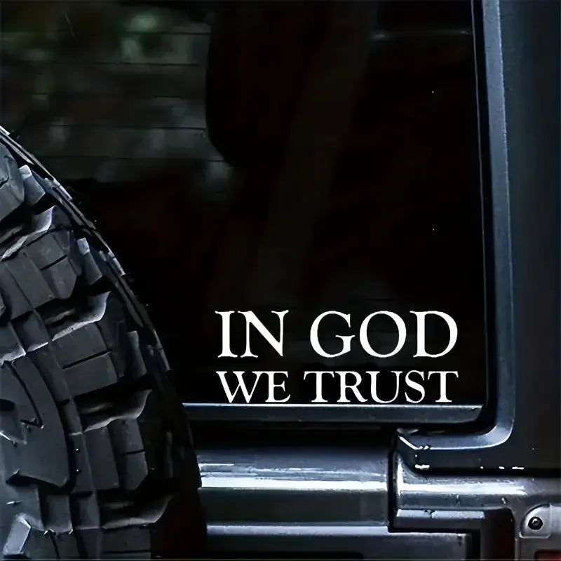 8 Inch Engraved Skeleton Letter Decal, IN GOD WE Trust Decal, Vinyl Decal For Cars, Trucks, Laptops, Sticker For Smooth Surface
