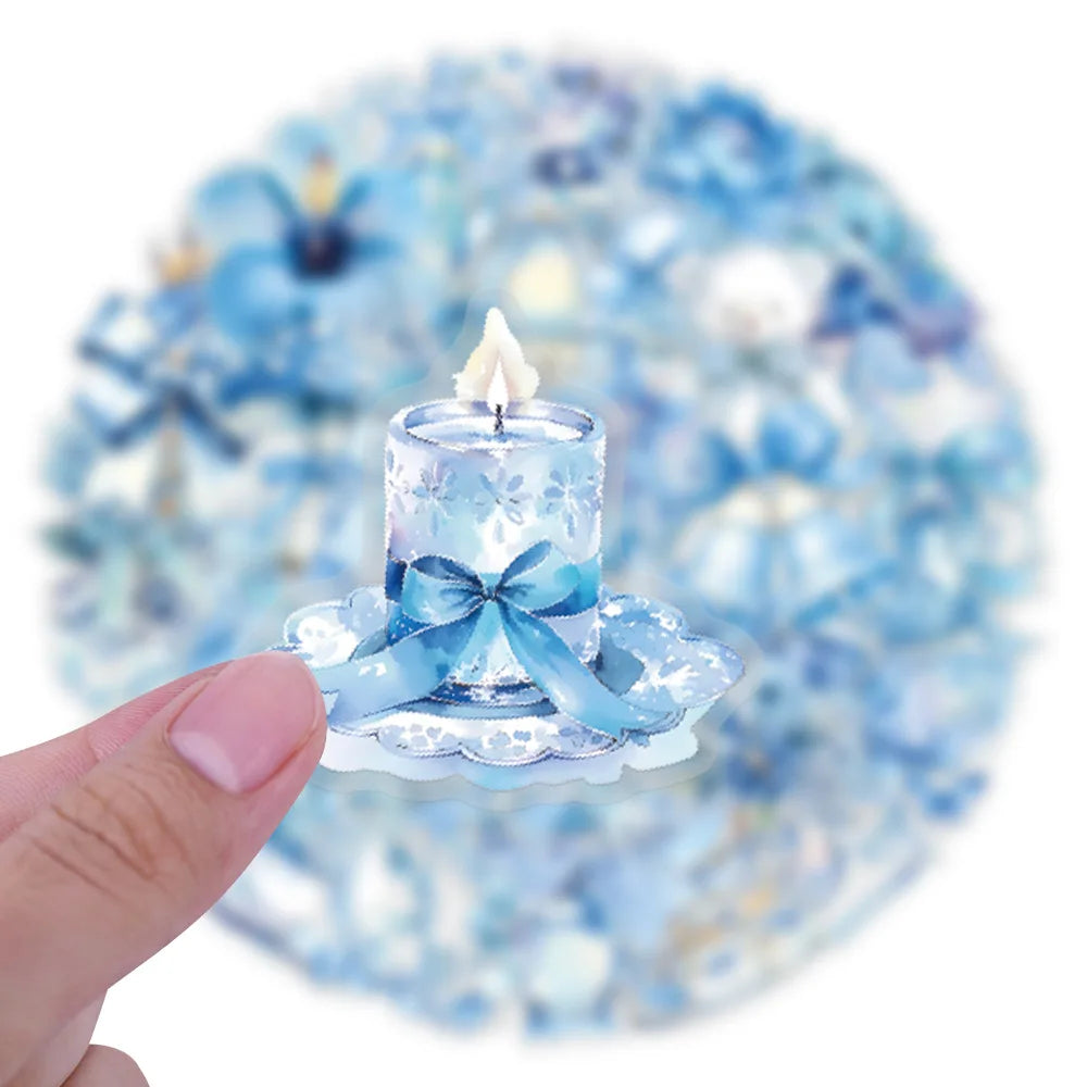 62/124 PCS Transparent PET Blue Personalized Graffiti Stationery Notebook Decor Stickers Luggage Water Cups Scooter Stickers