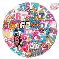 50/100Pcs Cartoon Number 67 Doodle Stickers for Cup Stationery Box Fridge Suitcase Phone Waterproof Creative Number Decals