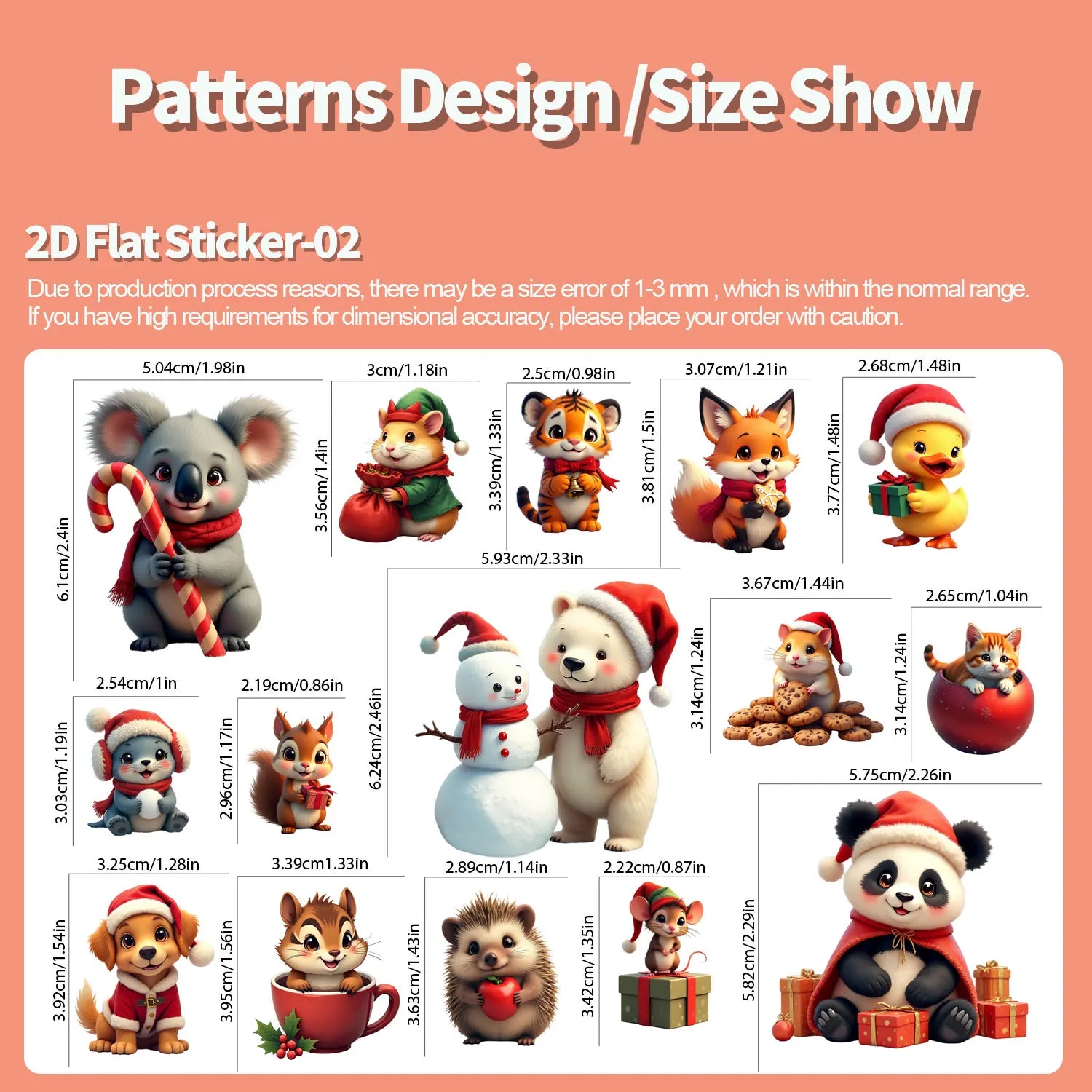 30Pcs/Set Irregular Christmas Lovable Animal Waterproof Stickers Reusable/No Residue DlY Craft Decor Festival Scrapbooking Label