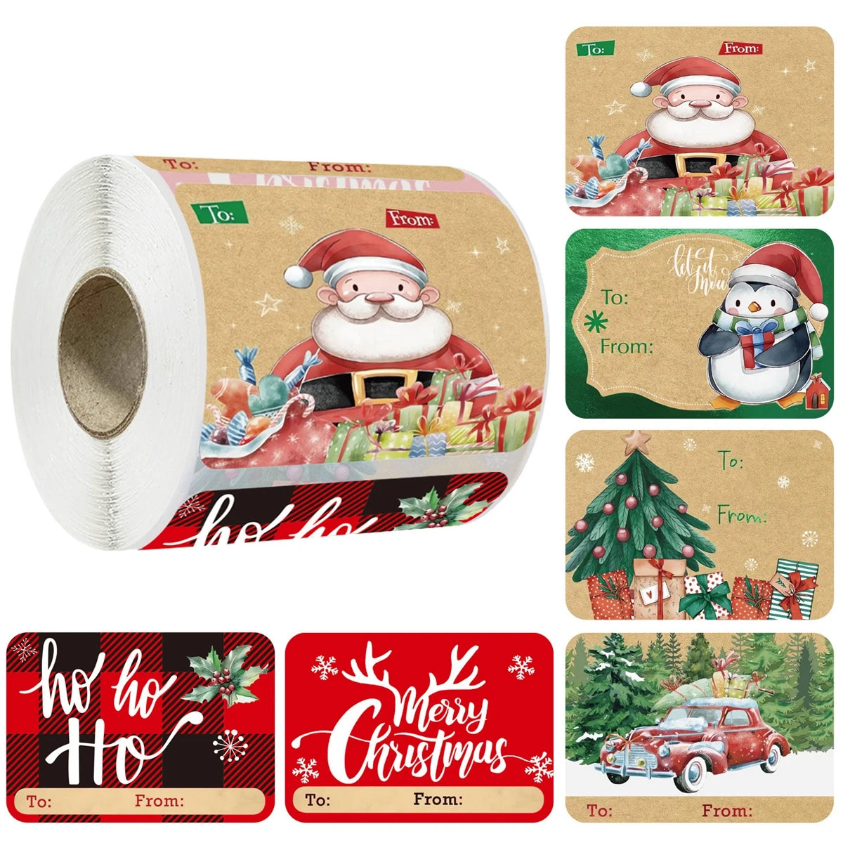 250pcs/roll 5*7.5cm Merry Christmas Decorative stickers for Presents Wrapping Christmas Gift Name Tag Stickers Snowman Label