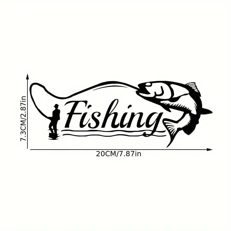 Funny Fishing Hunter Decor Car Model Sticker Car Window Bumper Contour Decal