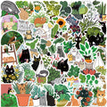 50PCS Cartoon Cat Plant Personalized Graffiti Creative Sticker Desk Refrigerator Mobile Phone Skateboard Decoration