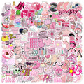 150PCS Pink Cartoon Girl Graffiti Stickers Luggage Guitar Waterproof Stationery Pen Holder Notebook Decorative Stickers