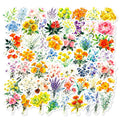 56PCS Fresh Plant Flower Stickers, Phone Cup Suitcase Diary Notebook Kids Stationery Decorative Art Decals Sticker