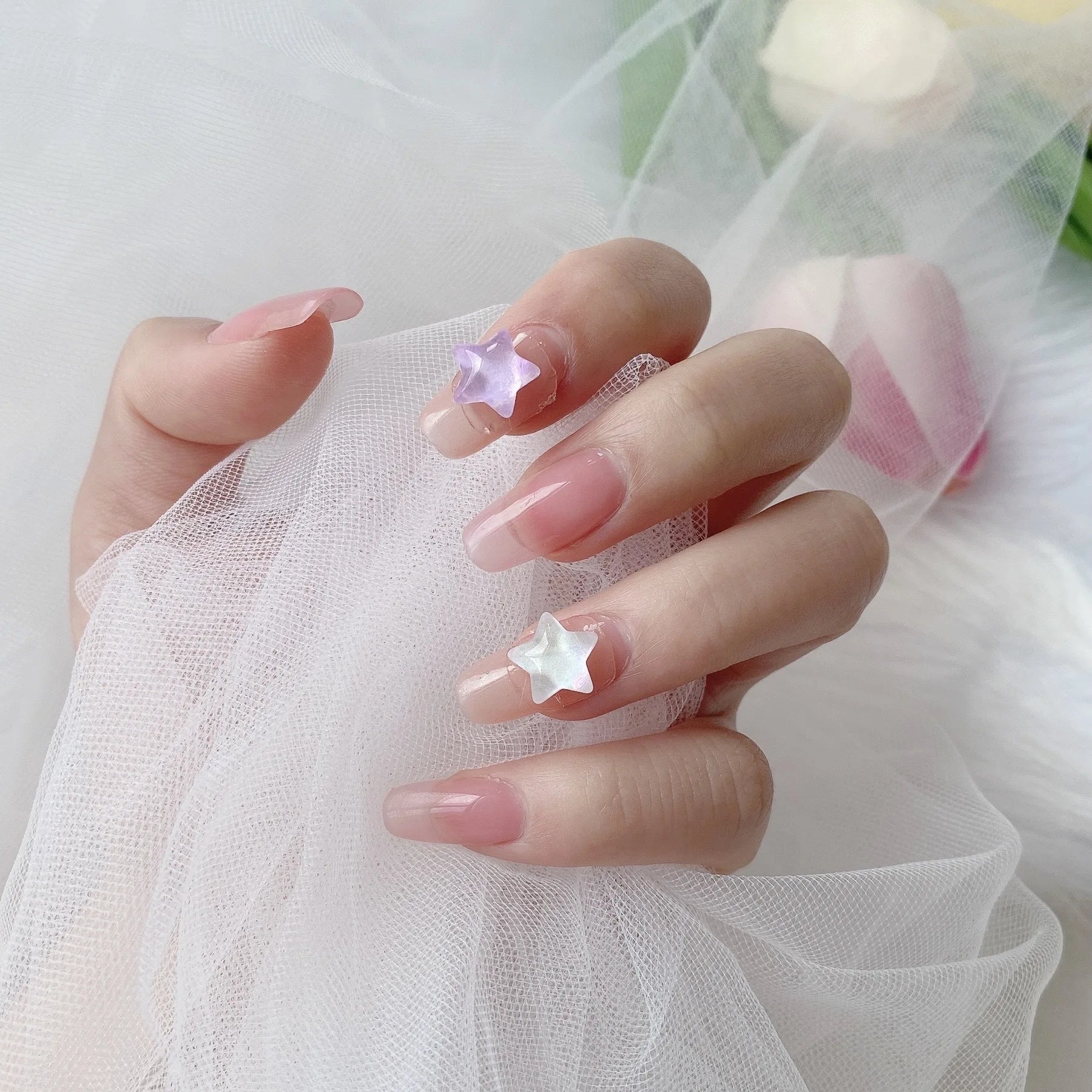 20pc Starry Sky Mocha Star Nail Art Accessory Cute K9 Star Crystals Resin Nail Charms Multicolor Gems Nails Decoration DIY Parts