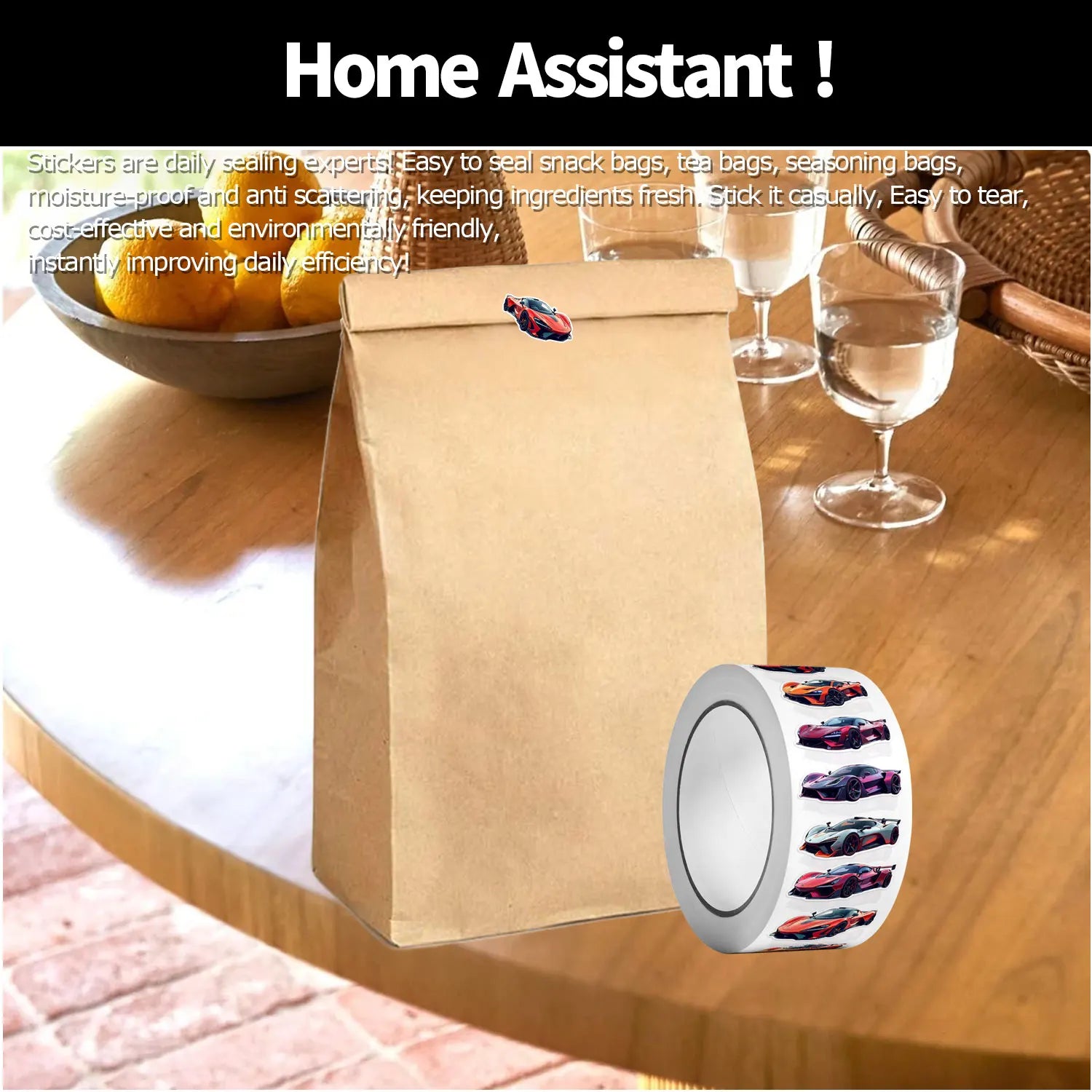 1Roll(500Pcs)12 Irregular Cartoon Supercars Stickers 2.5cm/1'' DlY Craft Decoration Festival Sealing Gifts Scrapbook Labels