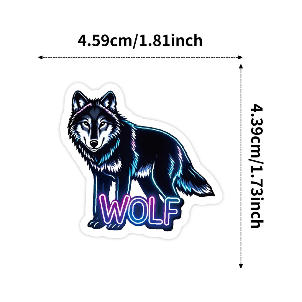 56/112 Pcs Cool Vivid Coyote Doodle Stickers Strong Adhesive for Stationery Box Pen Holder Phone Laptop Skateboard Surfboard