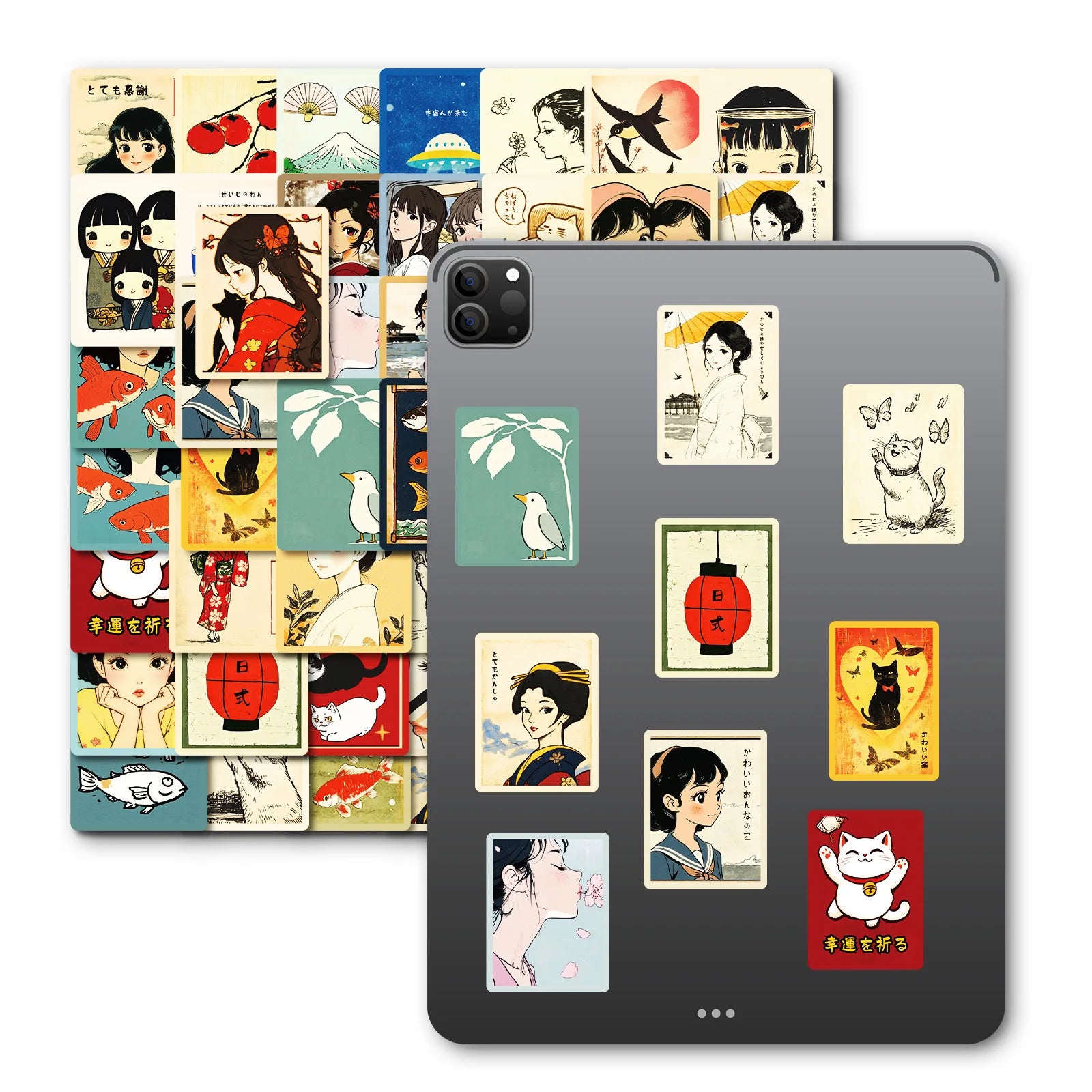 50PCS Japanese Retro Cartoon Anime Stationery Stickers Water Cup DIY Waterproof Decorative Stickers