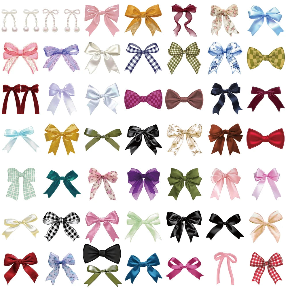 50PCS Cute Bow Sticker Guitar Y2K Fashion Skateboard Wall Bar Cafe Living Phone Bicycle Guitar Waterproof Graffiti Stickers