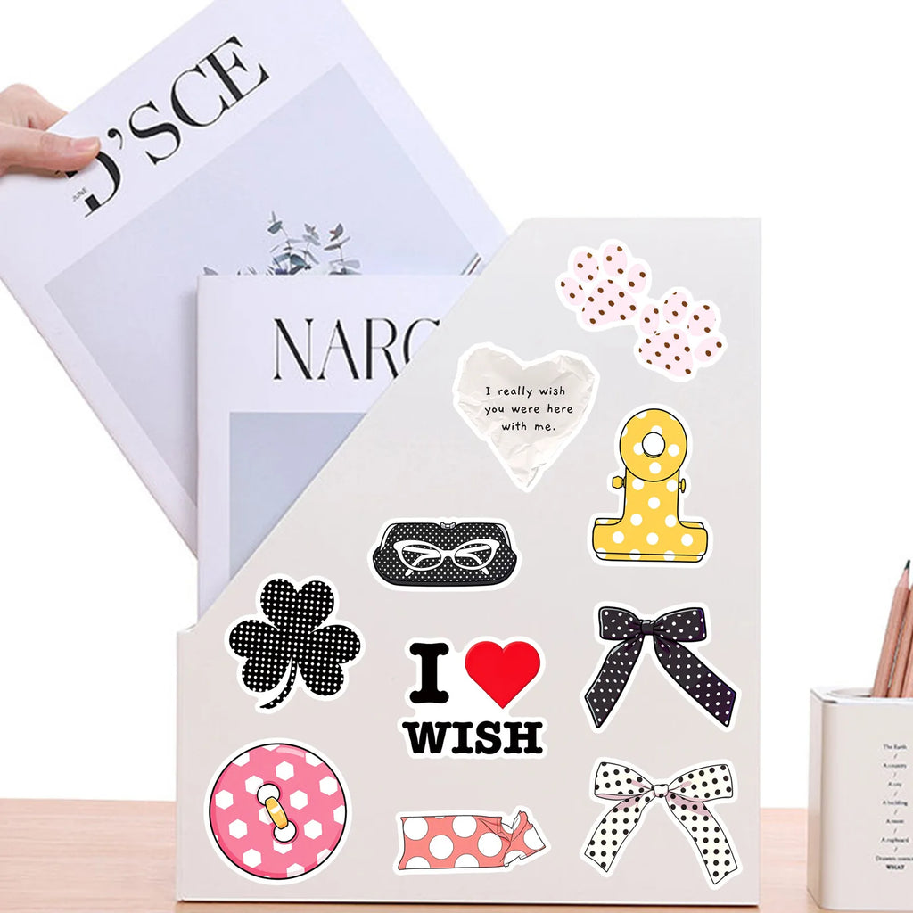 50/100Pcs Polka Dot Ins Style Minimalist Object Stickers PVC Waterproof for Diary Scrapbook Helmet Guitar Phone Laptop Furniture