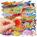 50/200PCS Transparent PET Cartoon Fish/Marine Animals Waterproof Stickers For Children Water Bottles Stationery Decoration