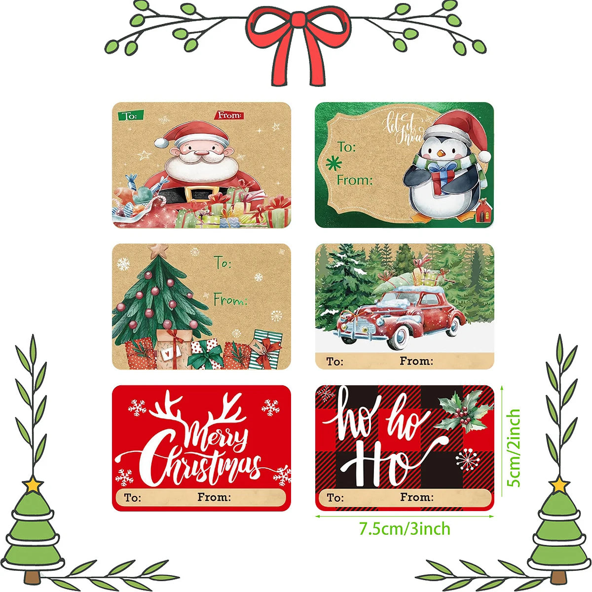 250pcs/roll 5*7.5cm Merry Christmas Decorative stickers for Presents Wrapping Christmas Gift Name Tag Stickers Snowman Label