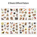 8PCS Cute Cat Fun Animal Graffiti Stickers Toy DIY Manual Luggage Motorcycle Laptop Luggage Stickers