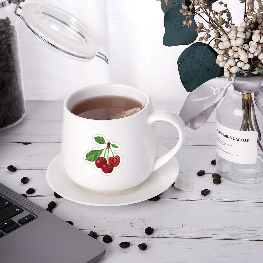 60/120PCS Fruit Cute Cherry Graffiti Sticker Car Luggage Case Water Cup Scooter Waterproof Stationery Sticker