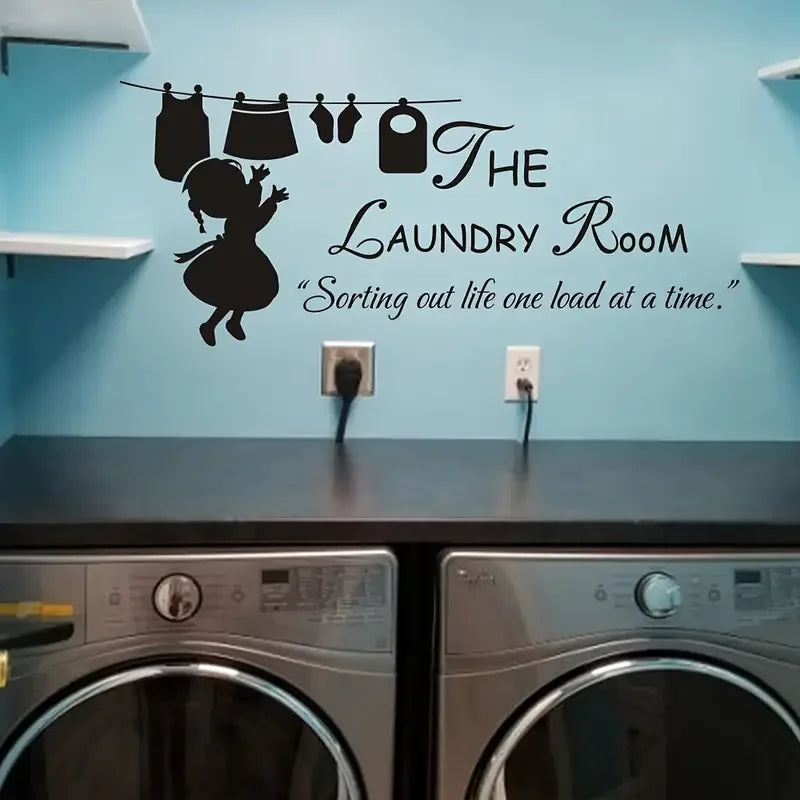 1pc Wall Decal Laundry Room Sign Decals Cute Peel And Stick Wall Lettering Vinyl Art Stickers For Kids Decor The Laundry Room So