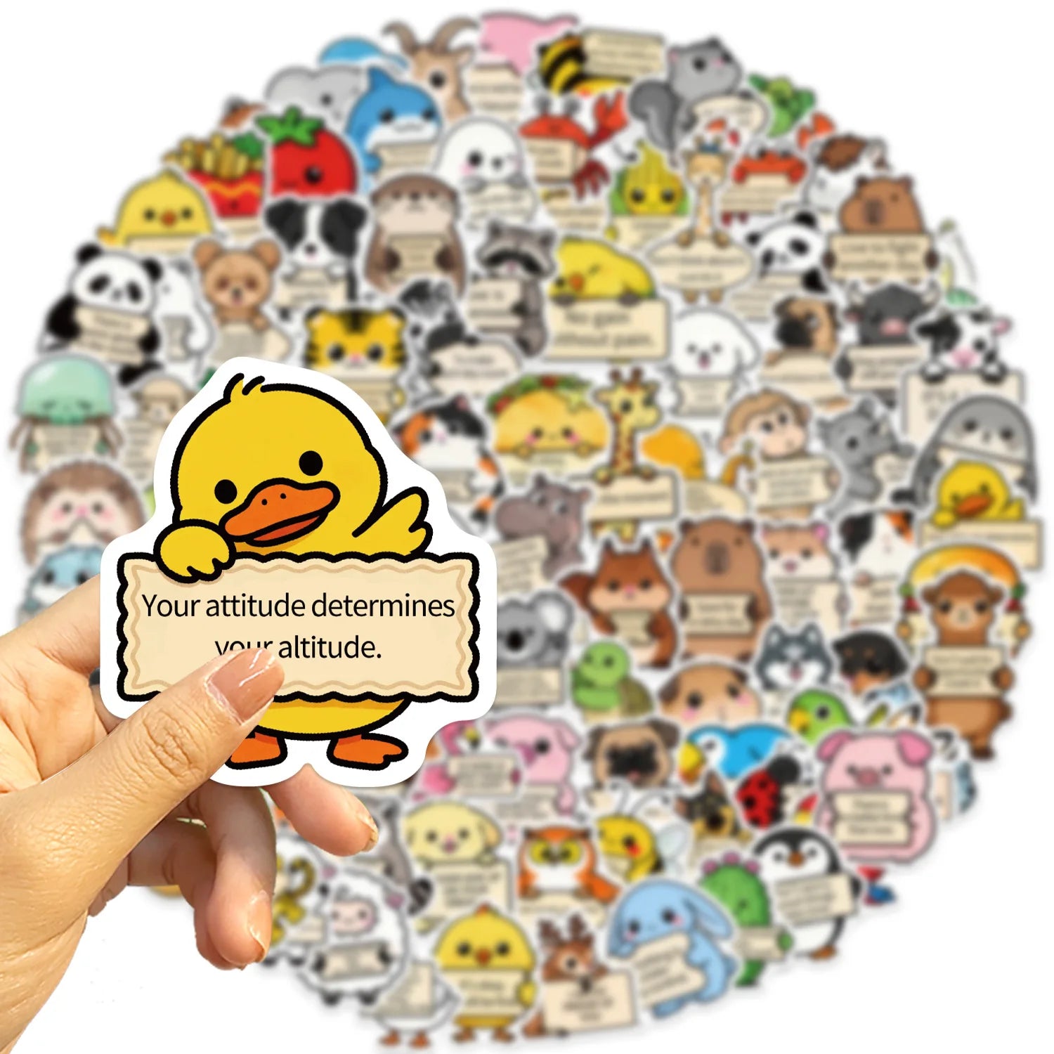 100PCS Cartoon Animal Emotional Support MEME Graffiti Stickers DIY Decoration Guitar Notebook Luggage DIY