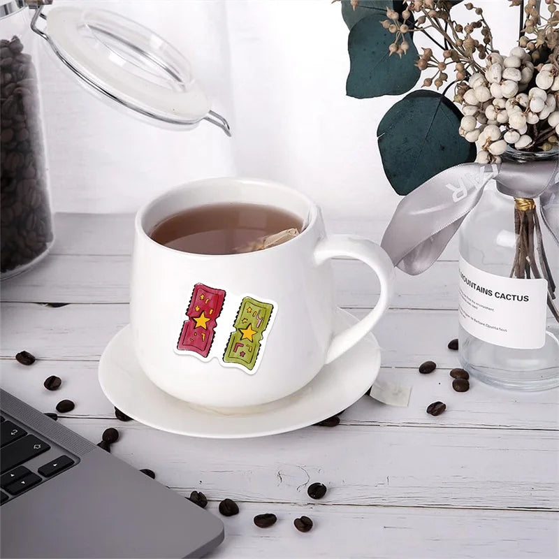 10/30/50PCS Kawaii Red Cherry PVC Sticky Sticker Aesthetic DIY Decoration Scrapbooking School Supplies for Kids
