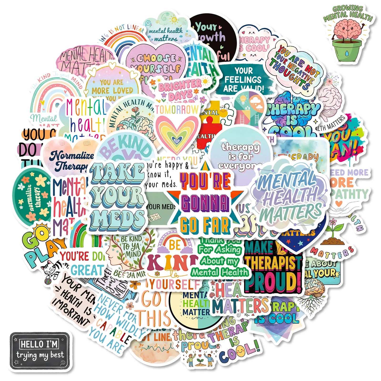 56/112Pcs Light Color  Fun Fresh Stickers for Laptop Suitcase Lunch Box Stationery Helmet Fridge Album Guitar Decoration Stikers