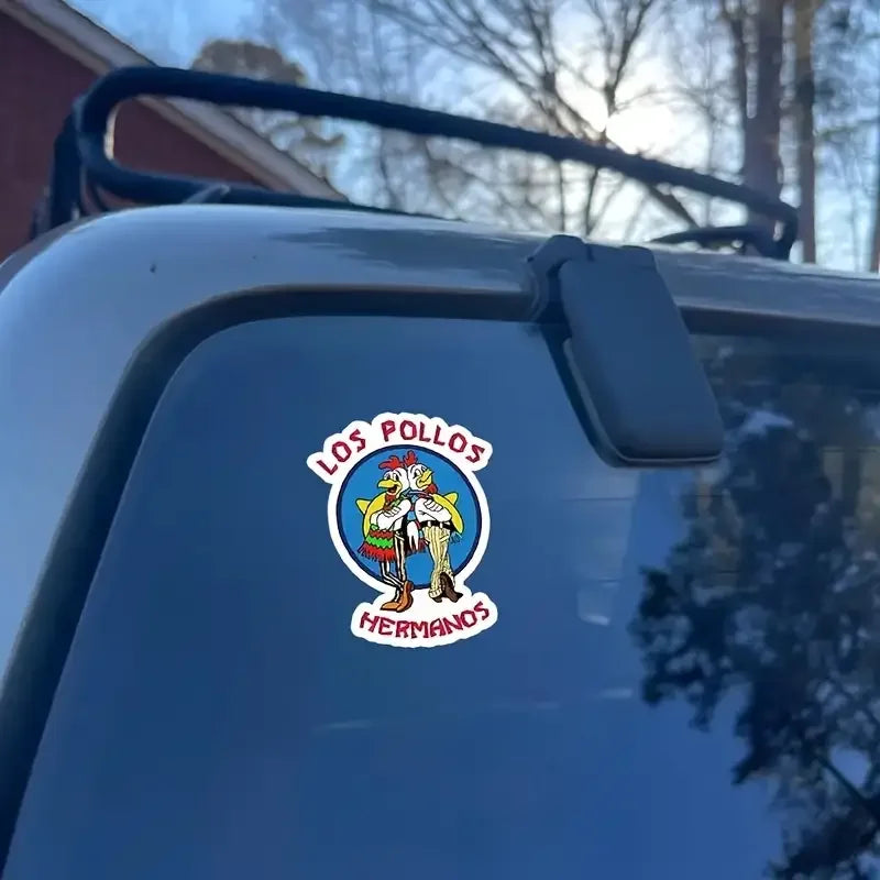 Los Pollos Hermanos Sticker - Durable PVC Sticker with Waterproof and Fade-Resistant Features - Perfect for Motorcycle Enthusias