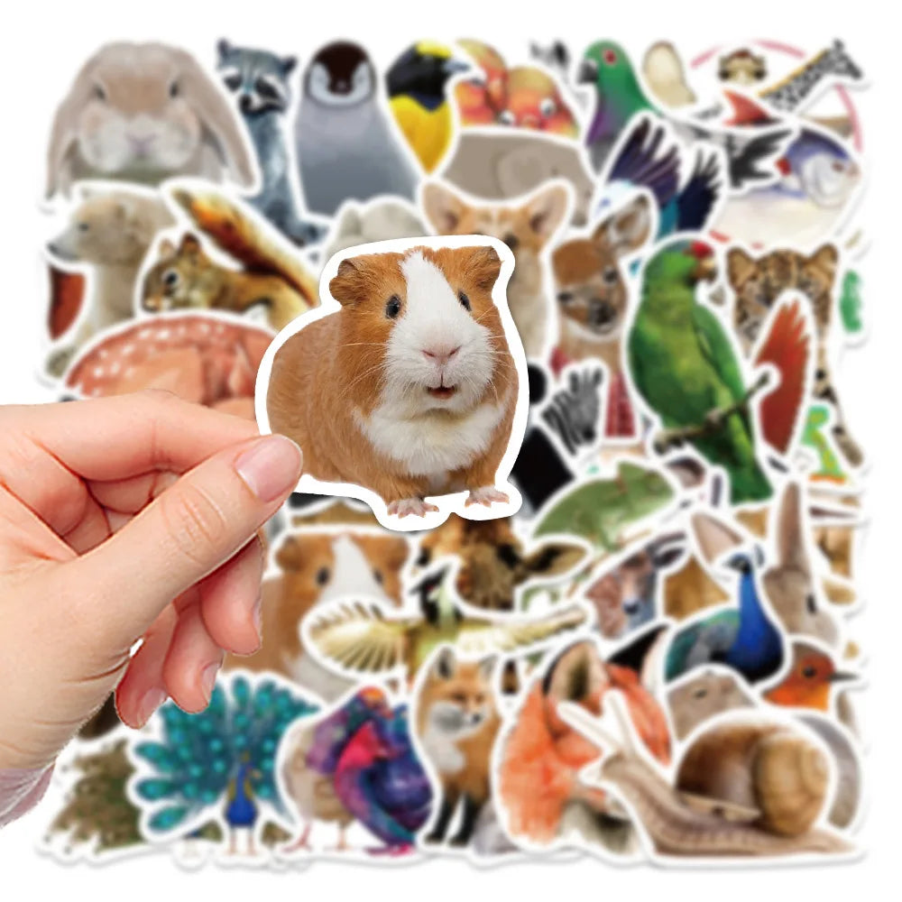 50/100pcs Jungle Zoo Wild Animal Stickers for Kids Boys Girl Baby Shower Wall Decal Notebook Water Bottle Luggage Laptop Phone