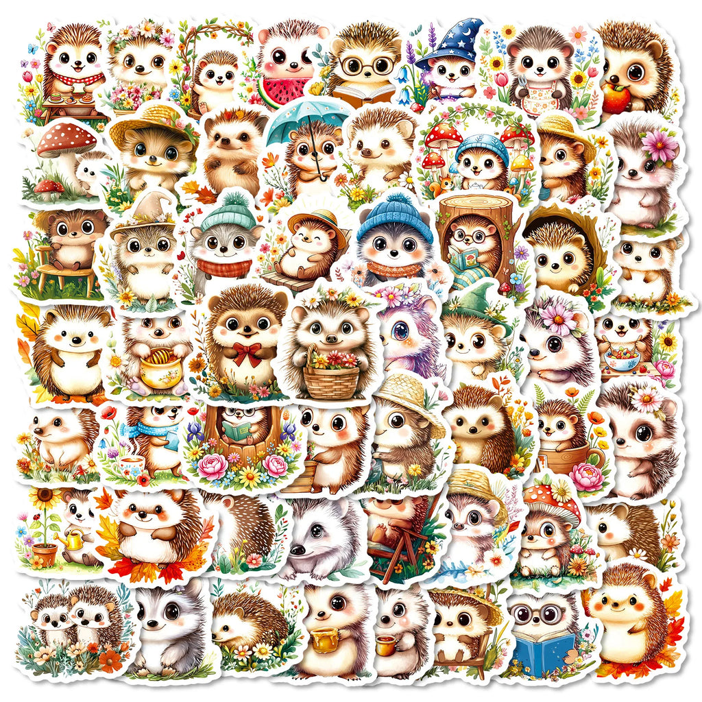 56/112 Pcs Different Poses Animated Style Hedgehog Stickers Reusable for Scrapbook Stationery Box Pen Holder Notebook Phone Deca