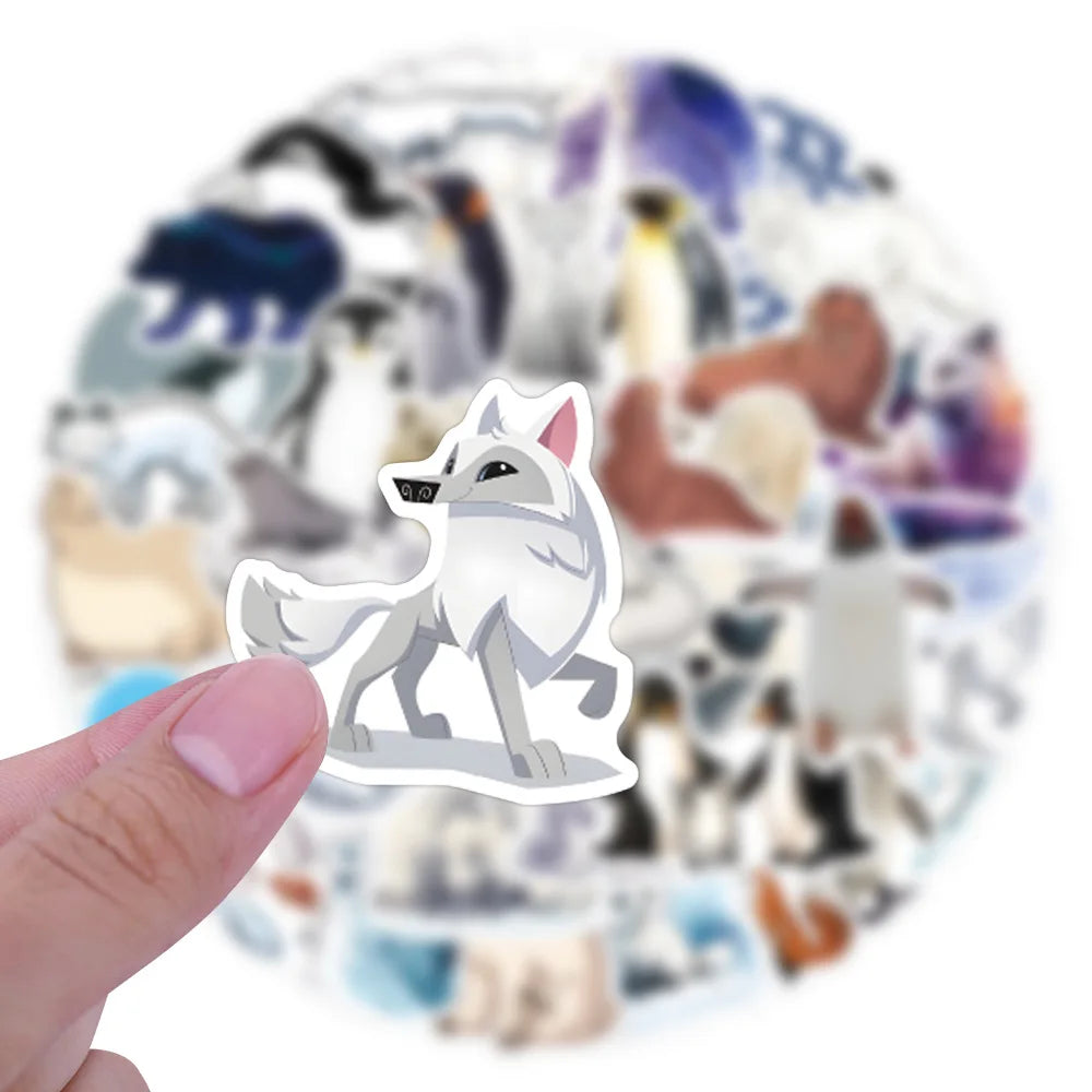 60PCS Arctic Animals Graffiti Stickers for Luggage, Water Cups Skateboard Stickers