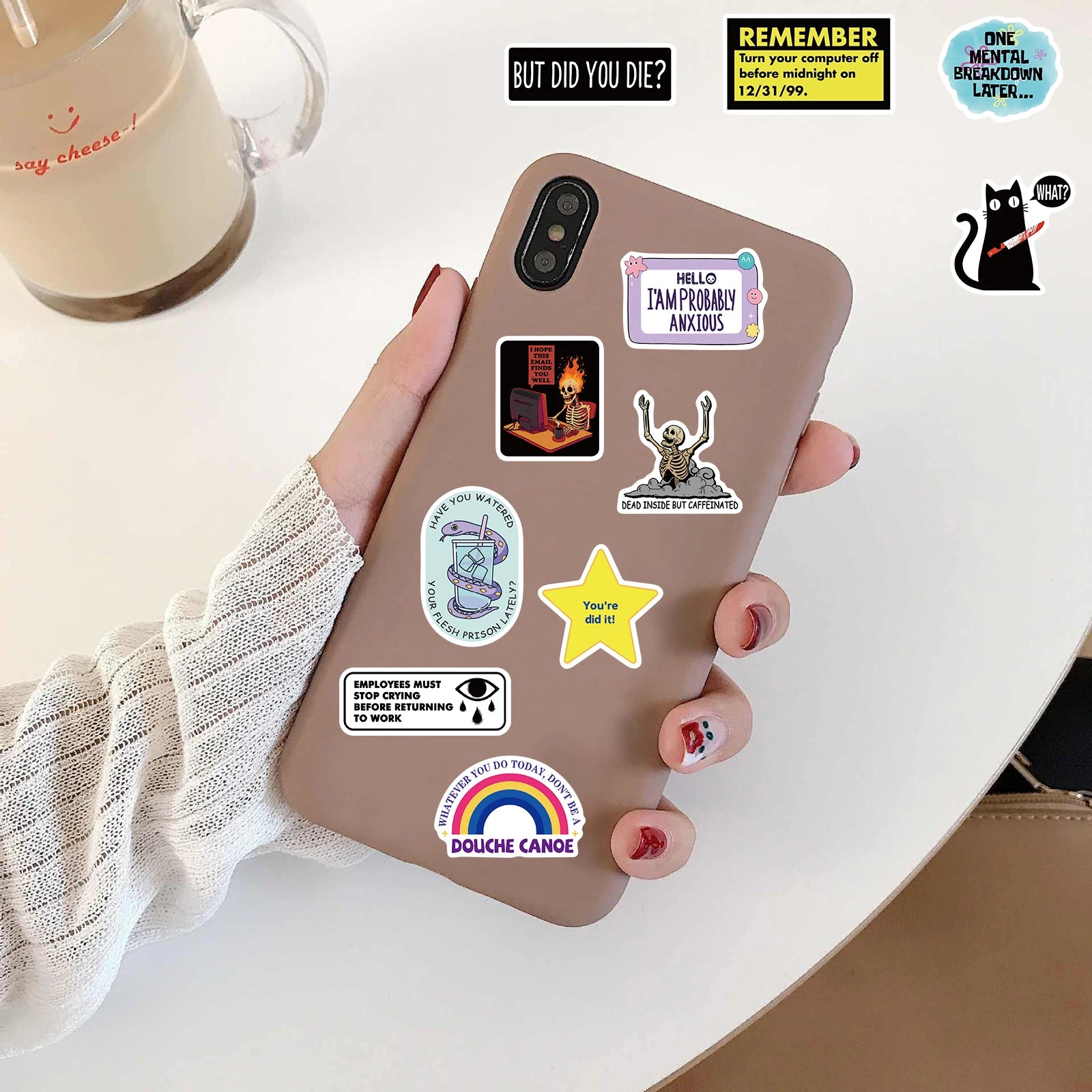 50PCS Snarky MEME Sticker Nostalgia Laptop Scrapbook Cafe Wall Art Picture Luggage Phone Home Cartoon Decoration Stickers ﻿
