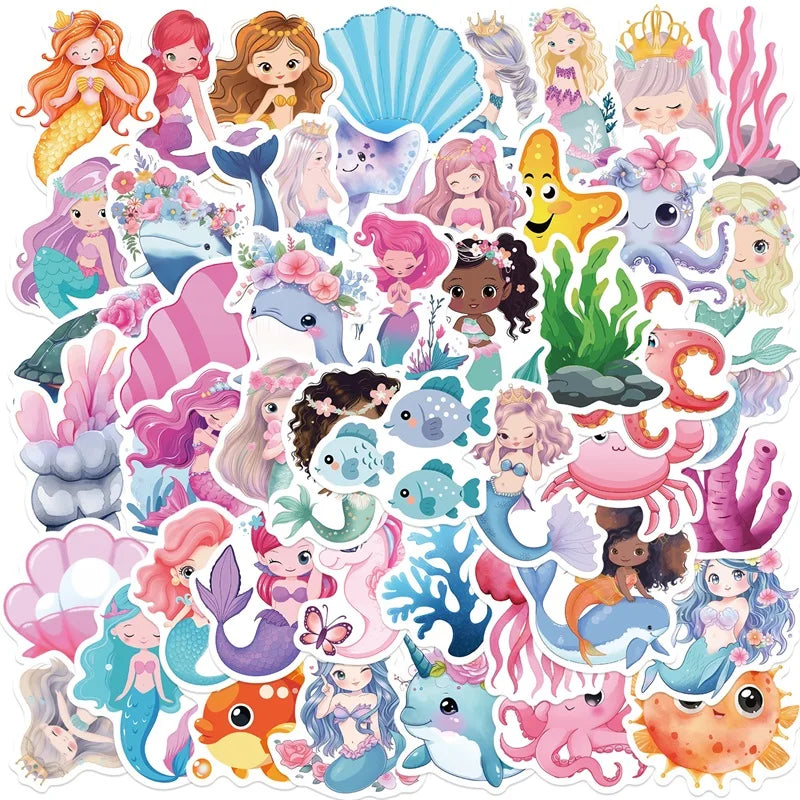 10/30/50PCS Cute Starry Sky Cat PVC Sticker Aesthetic Chidlren's Stationery Decoration Scrapbooking School Supplies for Kids
